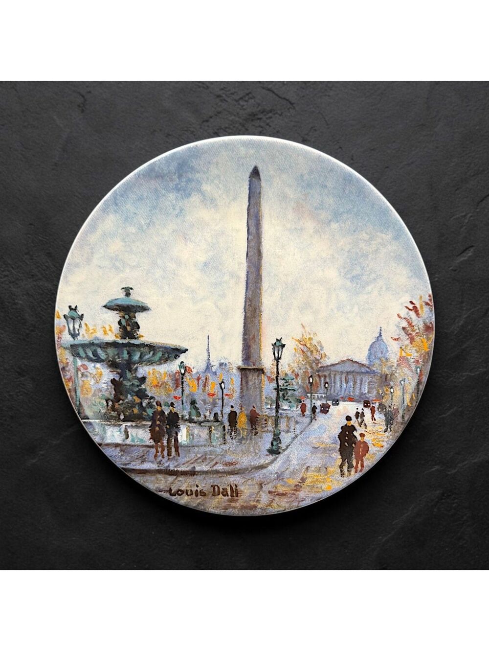 Vintage Louis Dali Place de la Concorde Limoges Paris Ltd Edition Plate 8 w Box - Picture 2 of 6